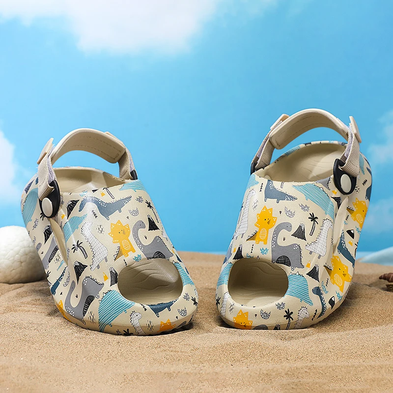 Summer Shoes for Children Casual EVA Clogs Kids Sandals Fashion Printed Beach Shoes Boys Girls Open-toe Outdoor Slippers