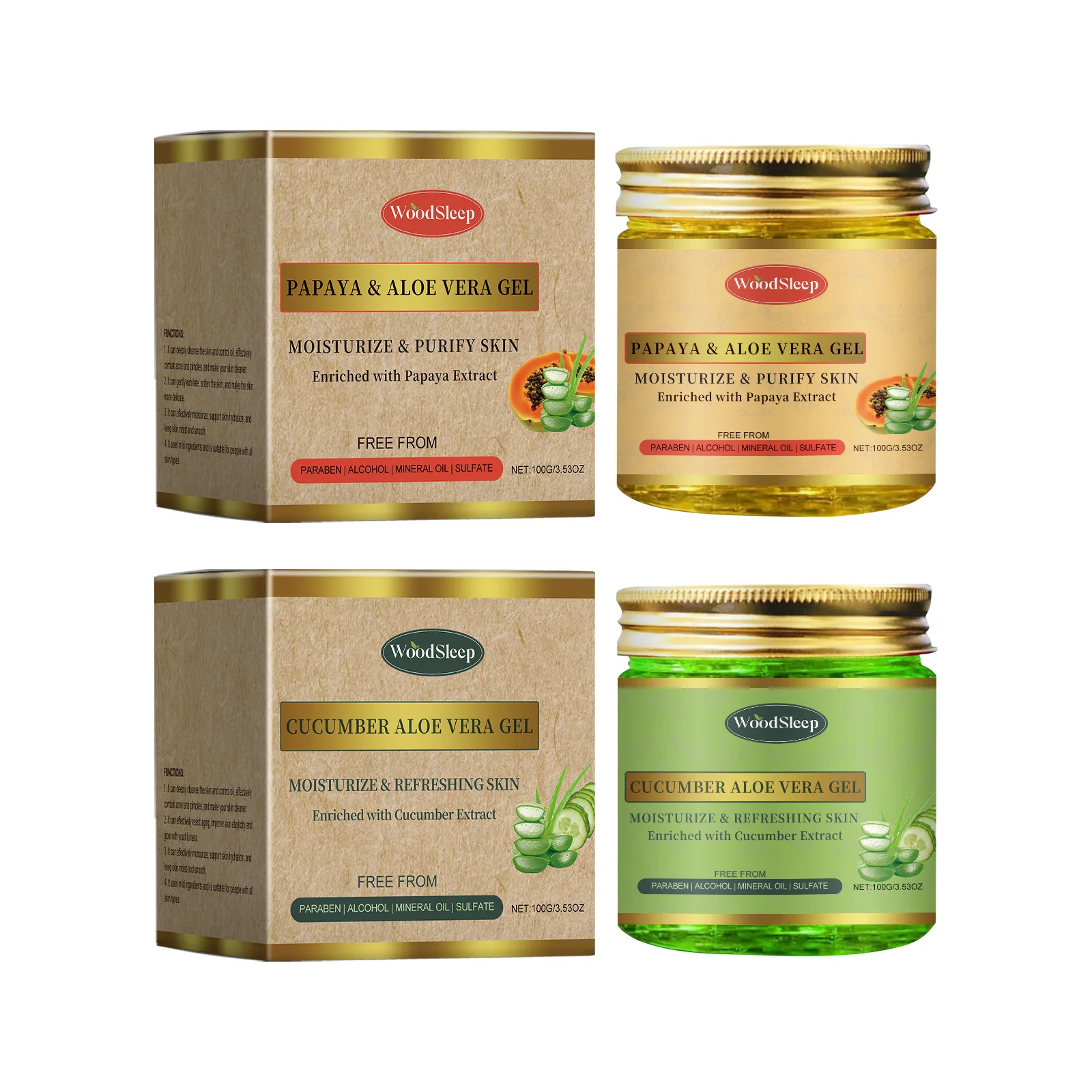 Gel lenitivo all'aloe vera Idratante profondo Riparazione delle scottature solari Migliora l'acne Allevia il rossore Pelle sensibile Crema idratante per il viso 2