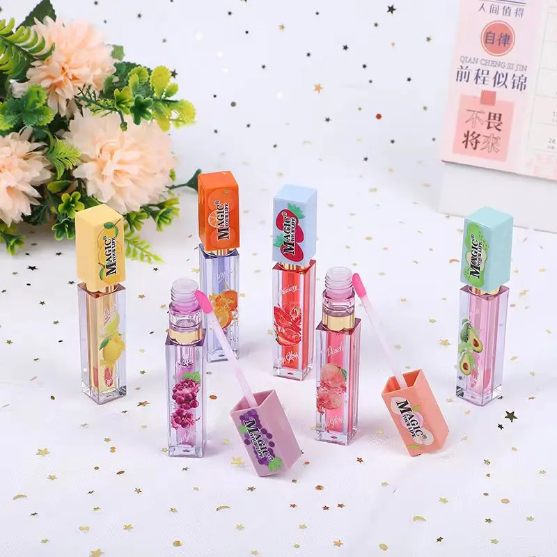 Lip Gloss Kawaii Fruity Care Oil Maquillage Cosmétique Facile à Porter  Transparent Hydratant Lipgloss For Girl Support Wholesale CustomizedLip Wish