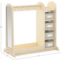 Children's Wardrobe, Children's Clothing Storage Wardrobe, with Mirrors and Shelves, Armor with Bottom Tray, Children's Wardrobe 2