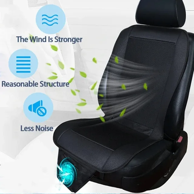 DC12V Car Summer Cool Air Seat Cushion With Fan Fast Blowing Ventilation Massage Seat Covers Automatic Switch Refrigerated Seat 1