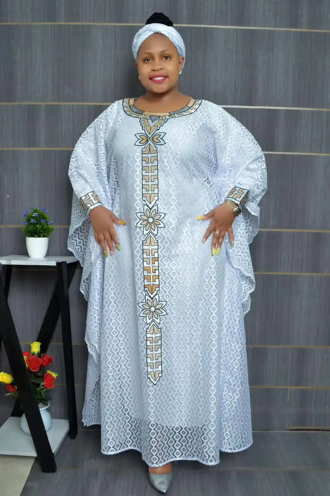 African Dress For Women Muslim Lace Boubou Dashiki Traditional Ankara Outfits Evening Gown