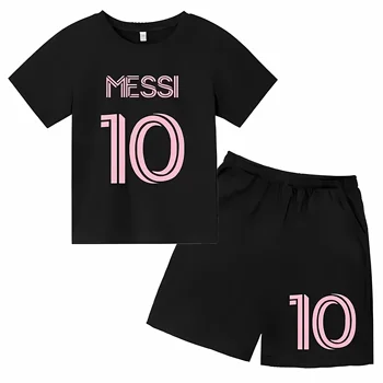 The 2025 Summer new children's set features 3D digital printing for football sports which is casual fashionable and soft 1