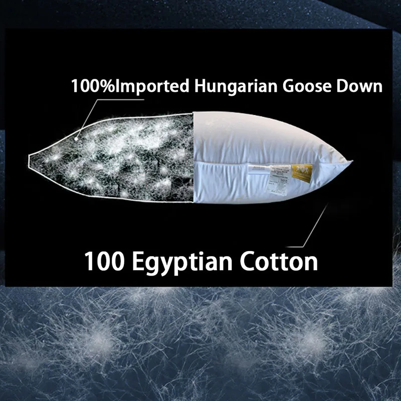 pure down Goose Down Sleeping Pillow Soft Bed Pillow for Sleeping with 100% Cotton Shell Set of 1 Standard Size 3
