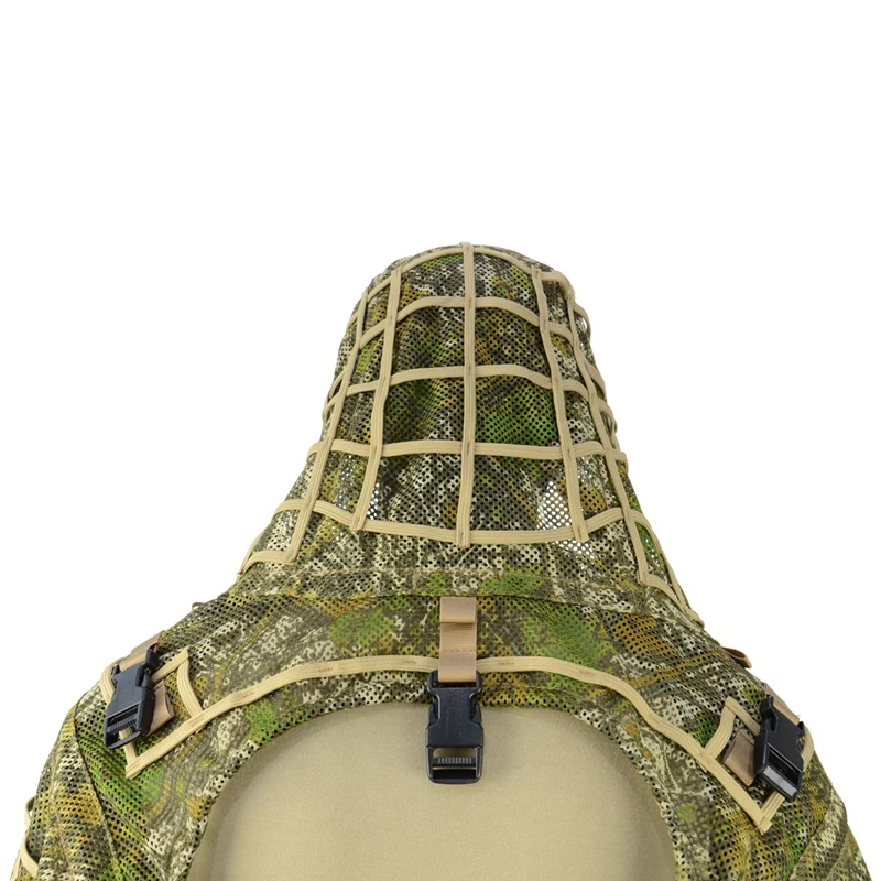 Vêtements Ghillie châle mesh tactique sniper 3D - tenue camouflage combat chasse pêche extérieur