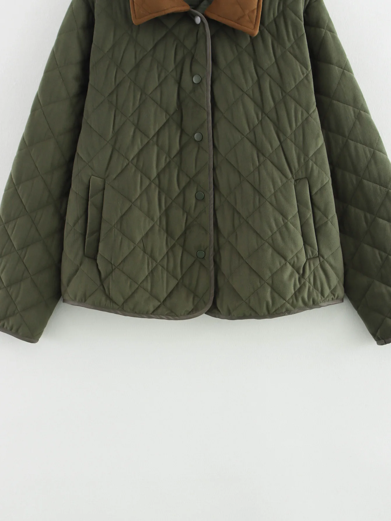 Women's Jackets Khaki Outwear Patchwork Coat Casual Loose Long Sleeve Tops With Button Casacas Femme 2024 inszart Armygreen Coat