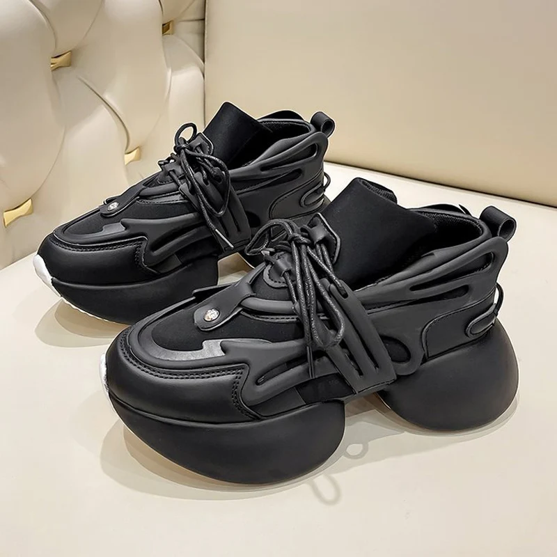 

Women Sneakers Genuine leather Platform Sneakers Women Casual Shoes Chunky Sneaker 6CM Increase Designer Thick Sole Dad Shoes