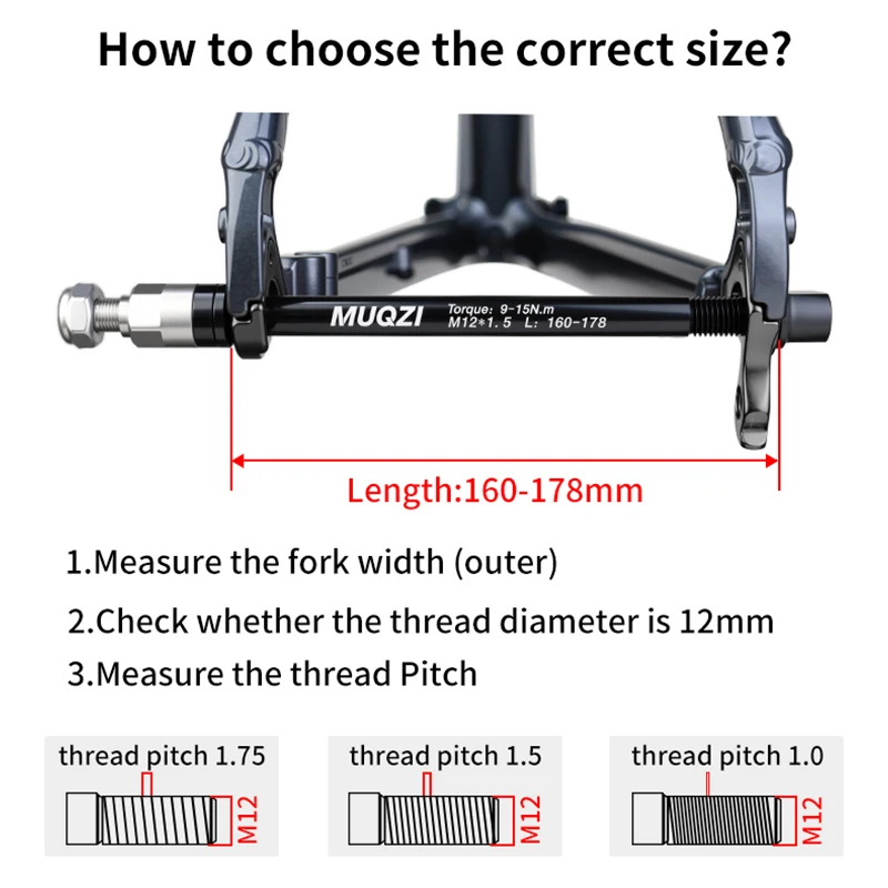 MUQZI 자전거 트레일러 히치 어댑터 12mm 스루 액슬 160-178mm 어린이, 애완동물 및 화물 트레일러용