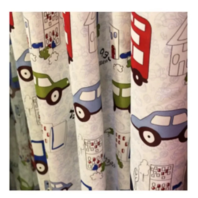 2025 New 1PC Children's Bedroom Cartoon Car Pattern Children's Blackout Curtain Cloth Window Screen  Cortina  Window Curtain 5