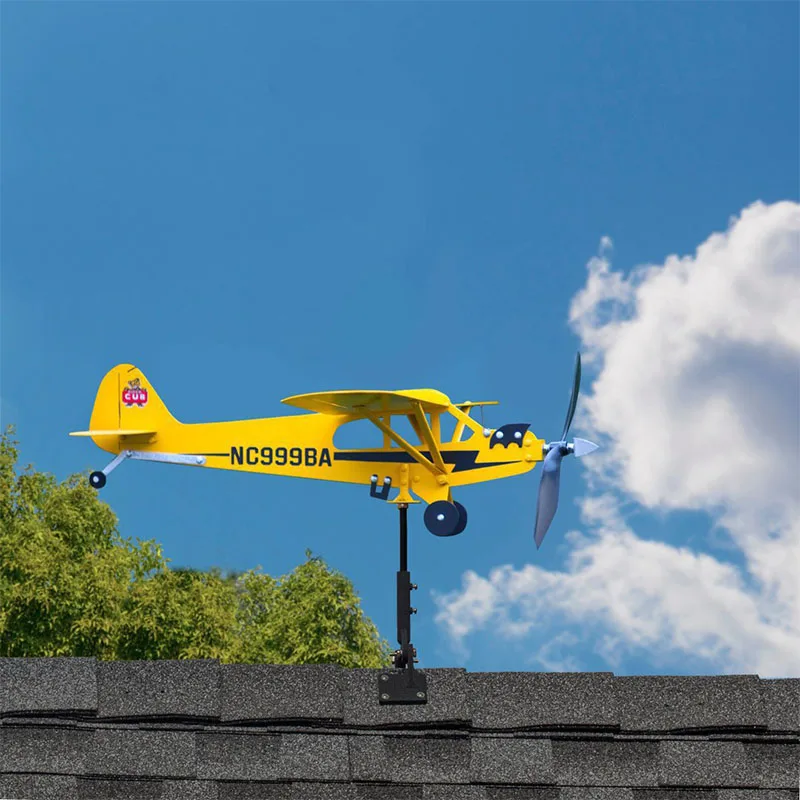 Girouette Jardin Exterieur,Sculpture Vent,Girouette Jardin Avion,Girouette  Toit Avion en Métal Indicateur Direction du Vent pour Cour Jardin Cadeaux