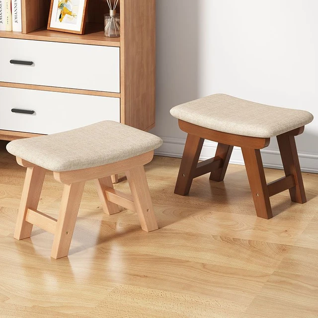 Small Wooden Stool Bench Footrest Seat with Non-Slip Pad Small Square  Ottoman for High Beds Living Room Hallway Sofa Tea Stools - AliExpress