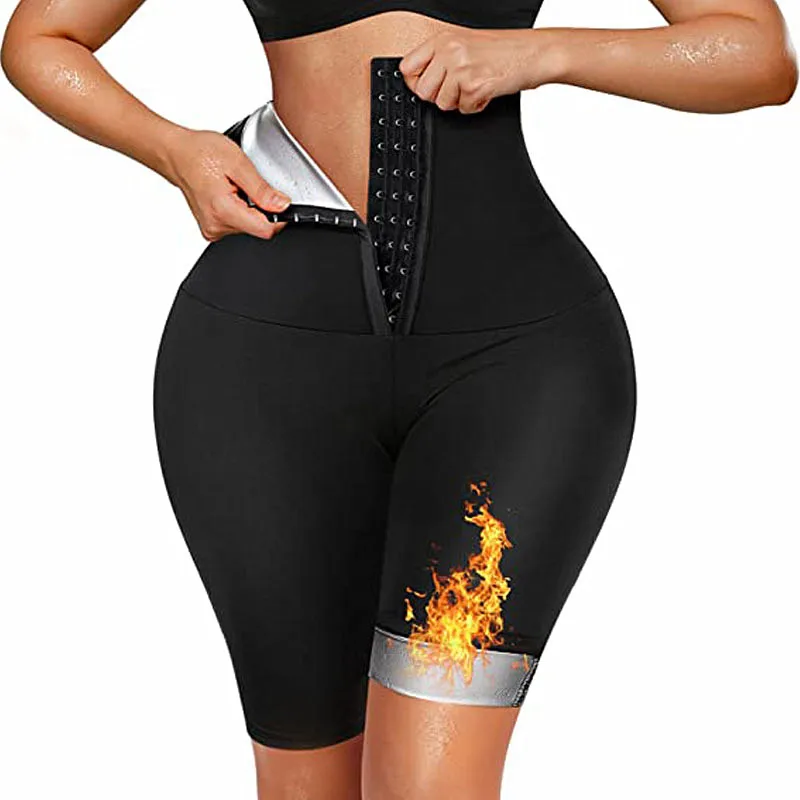 New Body Shaper Pants Women Waist Trainer Sauna Suit Sweat Shapewear Shorts  With Tummy Control Gym Butt Lifting Workout Leggings