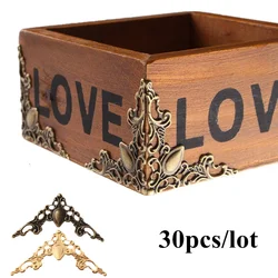 Decorative Gold Bronze Metal Corner Brackets for Furniture and Photo Frames - Set of 20 or 40 (Bronze - 40pcs)
