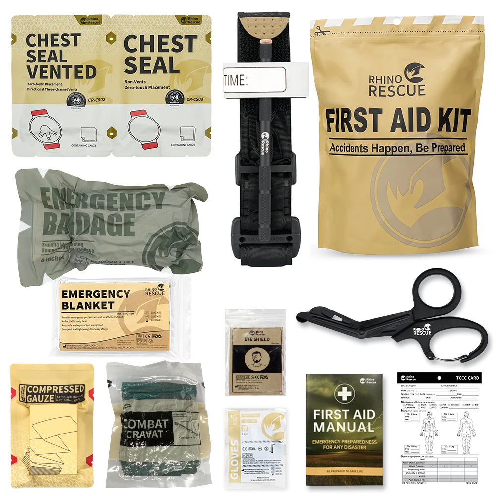 RHINO RESCUE Tactical Trauma Kit To Configure Survival Kit Outdoor Emergency  First Aid Kit For Camping Hiking IFAK Refill Kit - AliExpress