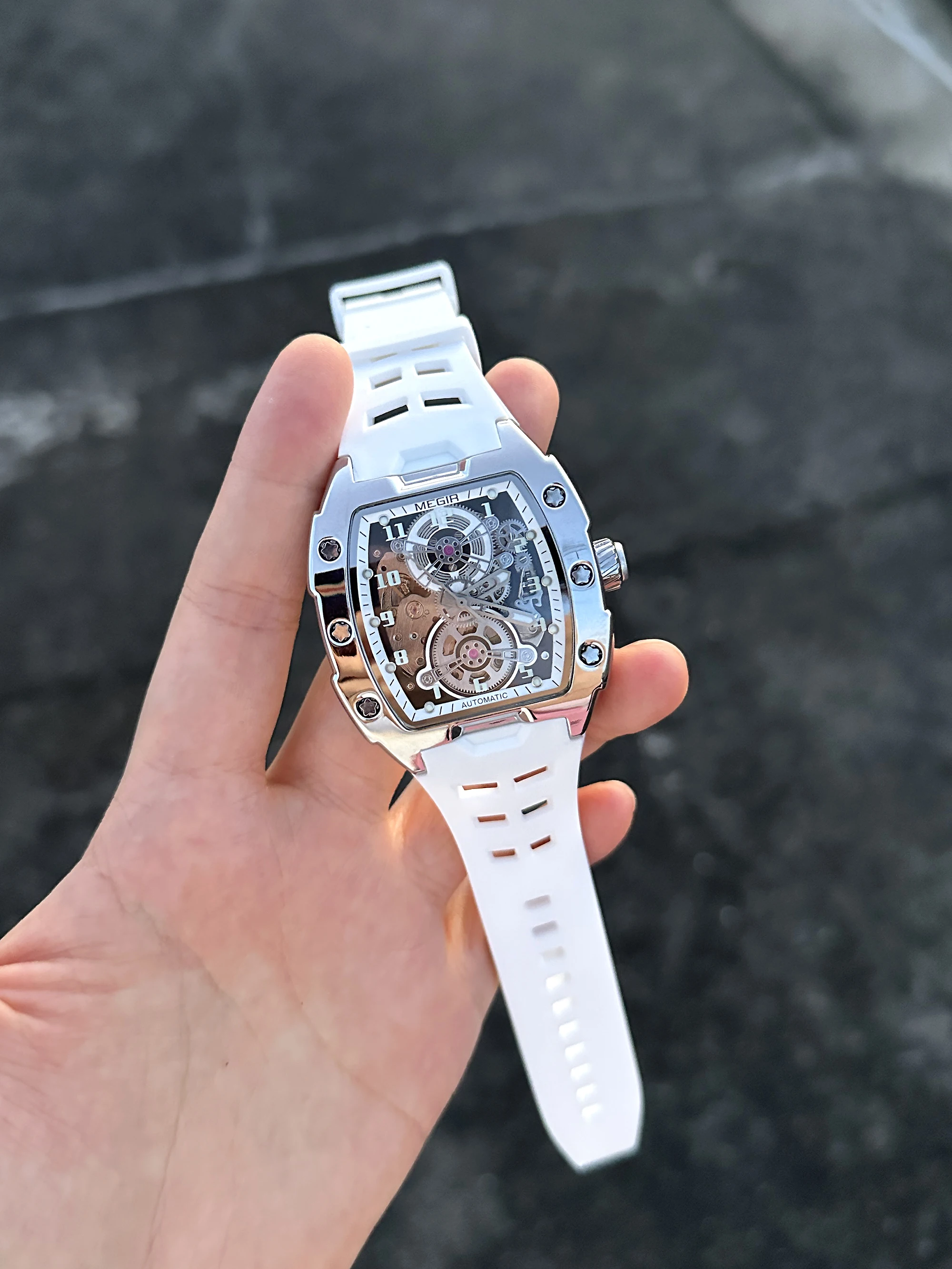 MEGIR Top Brand Fashion Mechanical Watch for Men Sports Hollowed Out Automatic Wristwatch Luminous Waterproof Clock Reloj Hombre