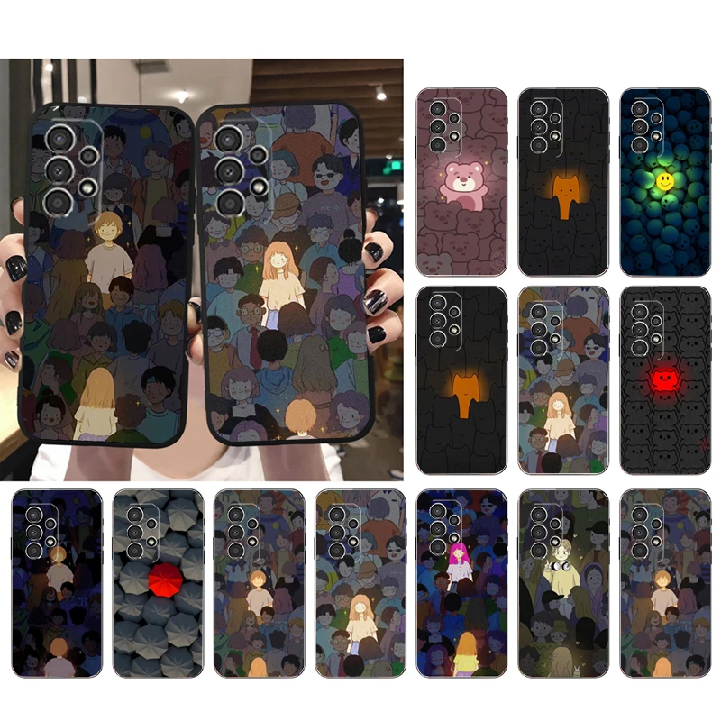 

Crowd Meets You Fashion Couples Phone Case for Samsung A73 A13 A22 A32 A71 A33 A52 A53 A72 A73 A51 A31 A23 A34 A54 A52 A53S