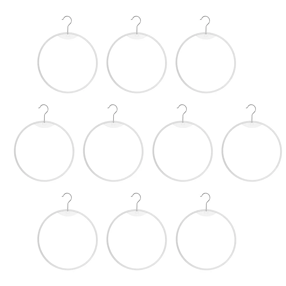 

Jojofuny Skirt Hangers Scarf Holder 10Pcs Plastic Round Circle Hanger Thong Underwears Display Ring Hangers Hook Bikini Swimwear