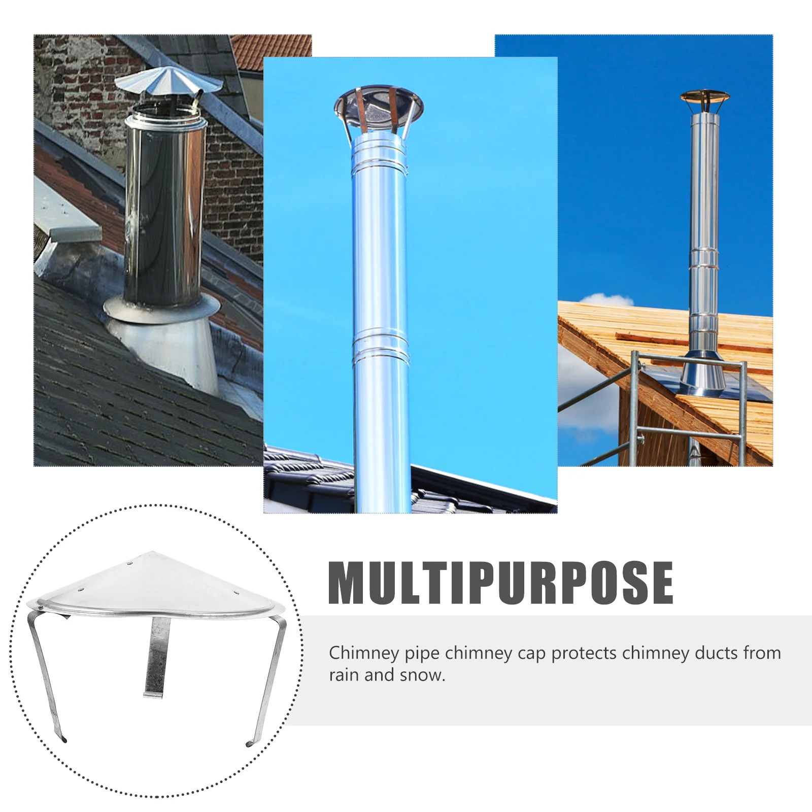 Mushroom Shaped Stainless Steel Roof Rain Cap Ventilation Cover Chimney Duct Smoke Funnel Protector Stove Heating Cooling Vents