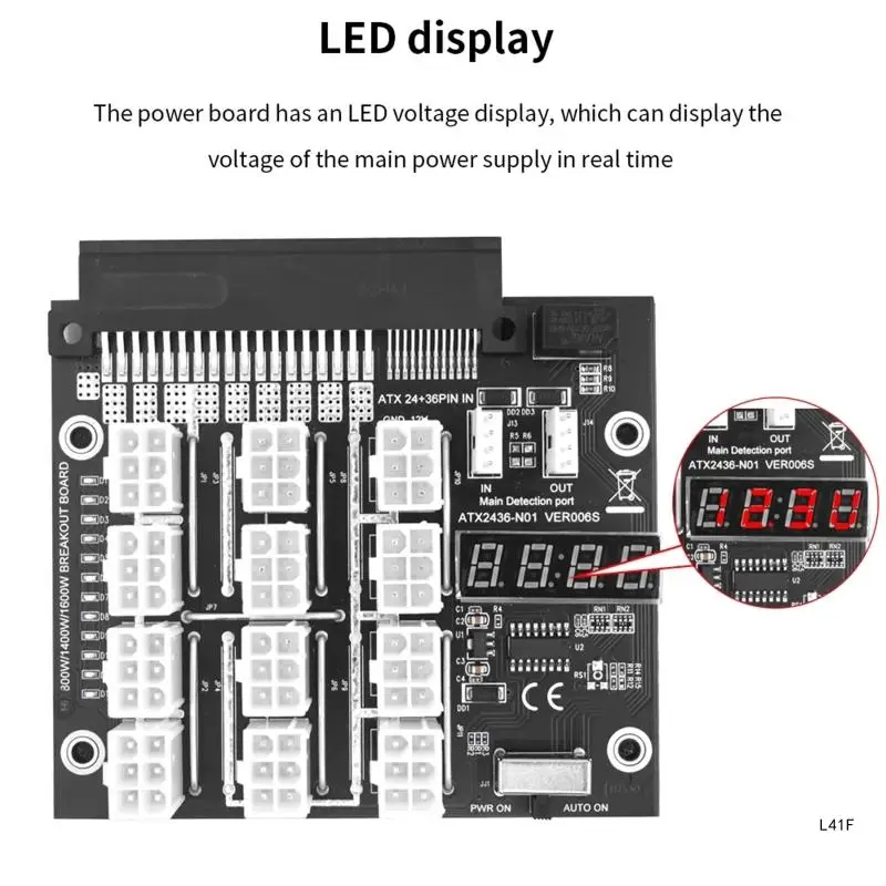 Power Supply Adapter Board 2200W to 12x 6P Power Board Support 36+24pin