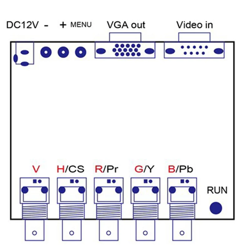 GBS-8219 산업용 비디오 컨버터, XVGA BOX RGB-VGA 비디오 컨버터, EU 플러그