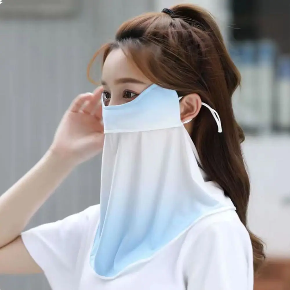 

Blush Gradient Gradient Sunscreen Mask Windproof Neck Wrap Cover Ice Silk Mask Face Shield Face Scarves Face Cover Sports