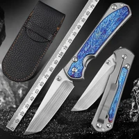 Austria M390 Powdered Steel Folding Knife Titanium Handle 60 HRC Ceramic Bearing EDC Tools Camping Hunting Outdoor Folding Knife 1