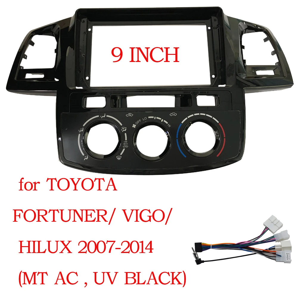 Toyota Fortuner Hilux 2005-2014  WQLSK 9 ġ ڵ ٸ Double Din Fascias г   ׷ ڵ DVD    ŰƮ