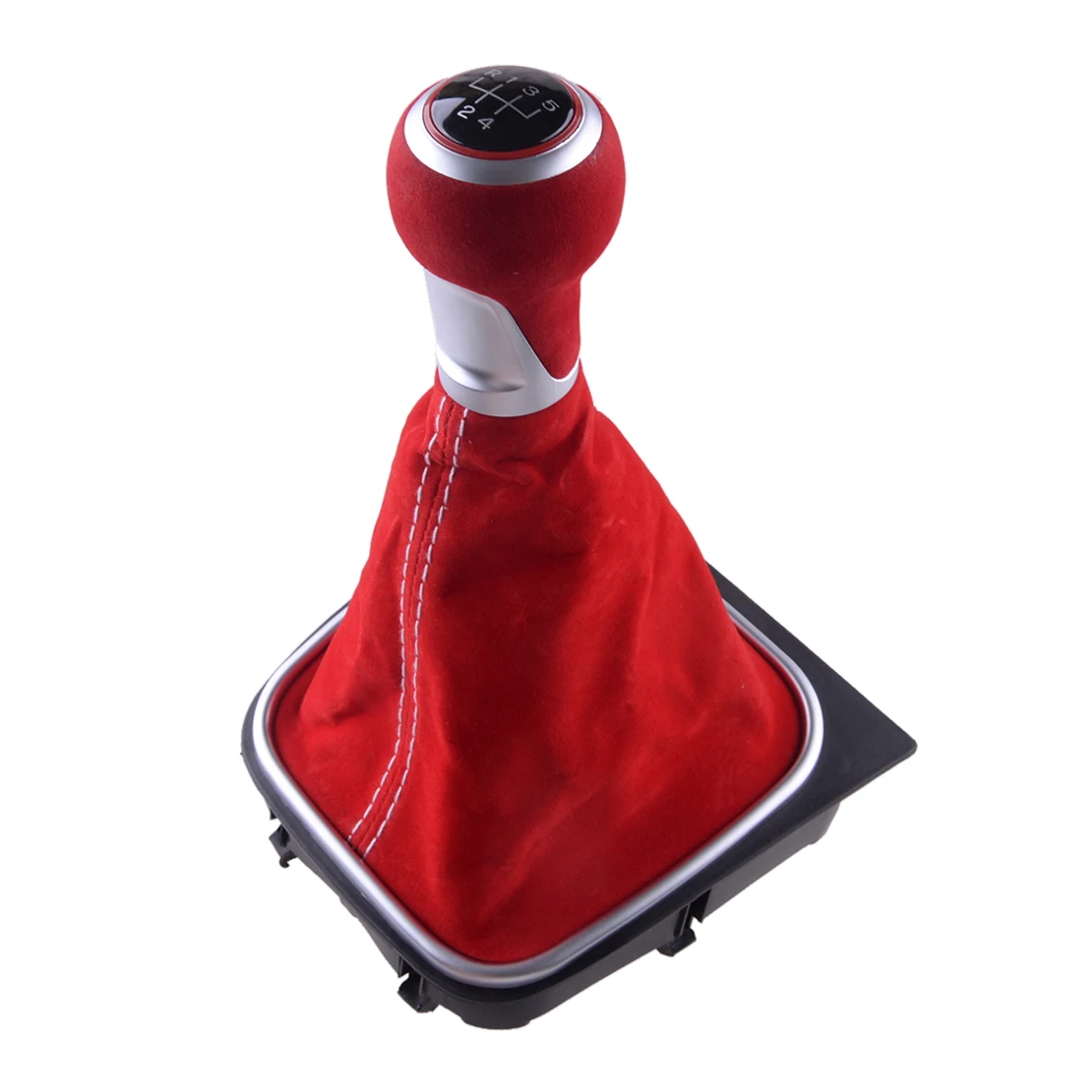 1k0711113cg 5k0711113e 5 Speed Manual Red Front Console Gear Shift Knob Gaiter Boot Fit For Vw