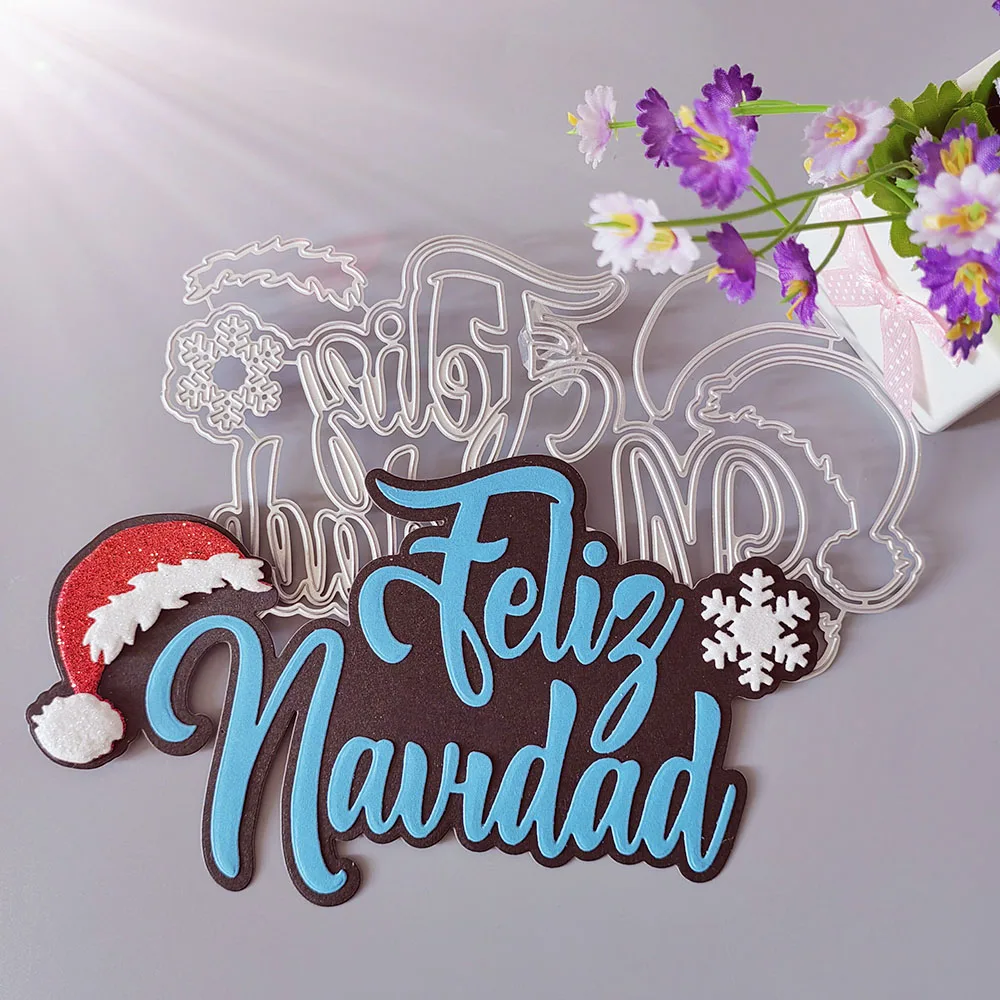 

feliz navidad en hermoso español die-cutting dies scrapbook decoration embossed photo album decoration card making DIY crafts