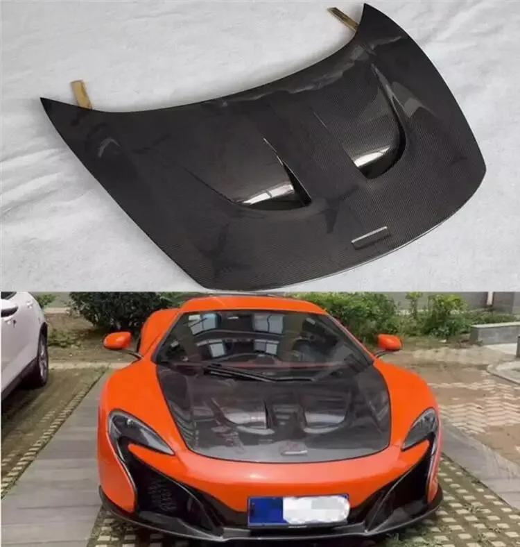 

For Mclaren MP4-12C 650S P1 Style 2011-2018 Real Carbon Fiber Front Bumper Engine Hood Bonnet Vent Cover Body Kit