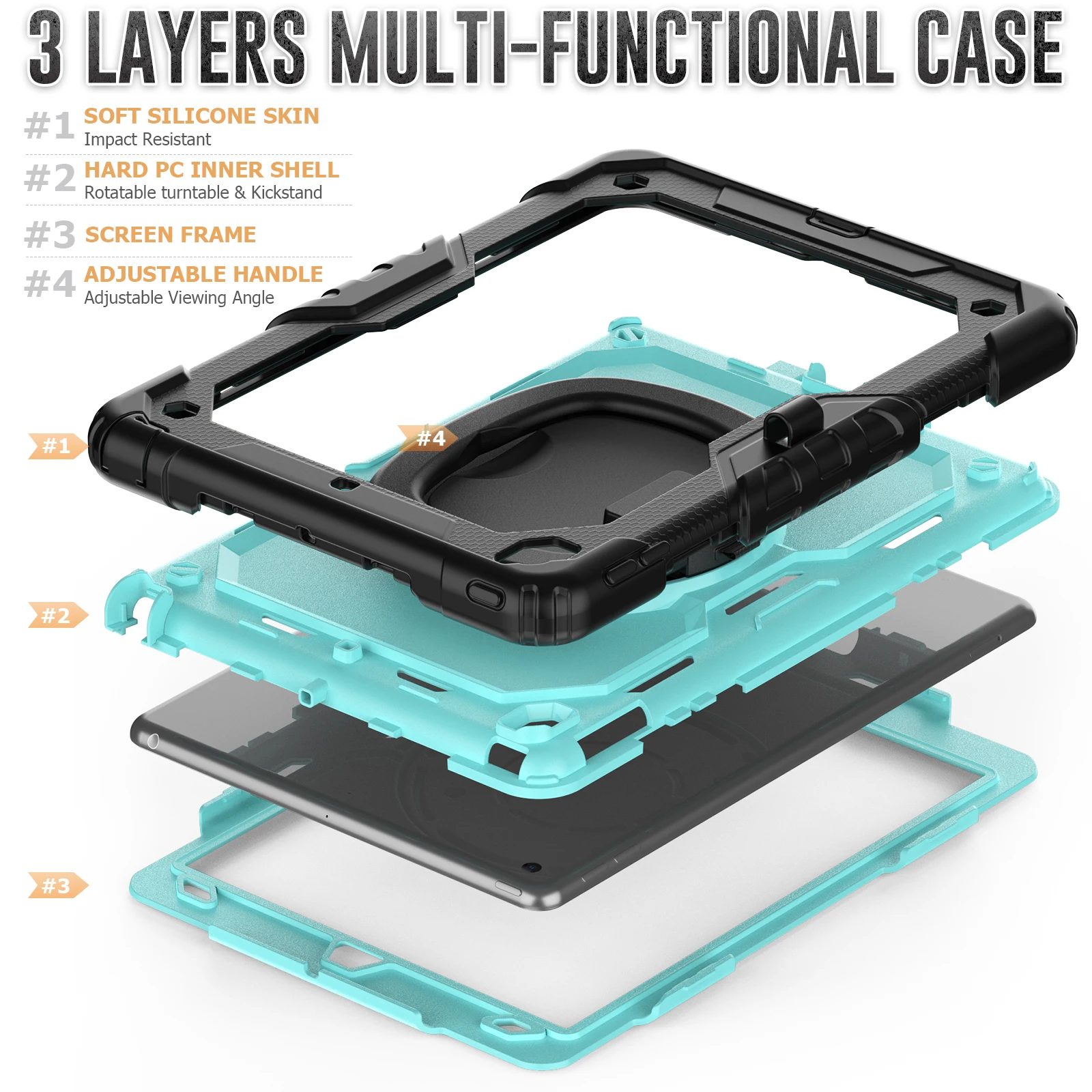 Heavy Duty Rugged Tablet Case with Kids Cover Protection