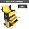 Rolling Tool Box Portable Metal Toolbox Organizer with Wheels and 2 Drawers Separate Rolling Upright Trolley Tool Chest 5
