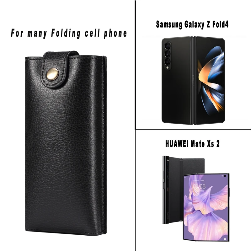 

For Samsung Galaxy Z Fold5 Fold4 Fold3 Fold2 Pouch Belt Clip Holster Flip Case For Galaxy Z Fold 5G Waist Bag Leather Phone Bag