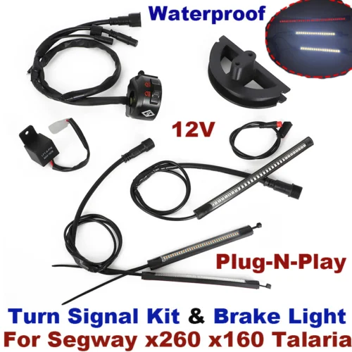 

Plug and Play Street Legal Front Turn Signal Kit & Brake Light For Sur Ron Segway x260 x160 Talaria SurRon Running Lights