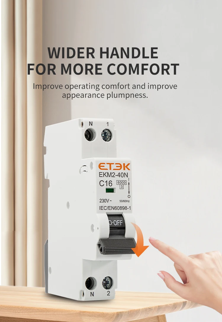 ETEC rail-mounted miniature household circuit breaker MCB 30 mA C curve 10 A 16