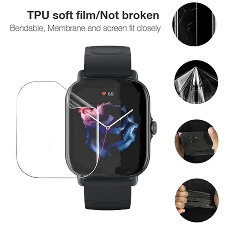 3PCS Soft Hydrogel Film For Amazfit GTS 3 GTS 2 2e GTS 2 Mini Smartwatch Screen Protector for GTS2 GTS2e GTS3 Film Not Glass