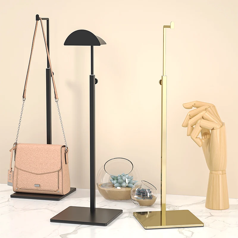 1 Pcs Adjustable Polished Gold / Silver Hanging Bag Handbag Shelf Display Stand Purses Handbag Holder Rack 3
