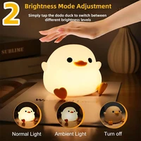 DoDo Duck Night Light, Cute Duck Lamp, Rechargeable Dimmable Nightlight, Silicone LED Bedside Lamp Nursery Touch-Sensitive 2