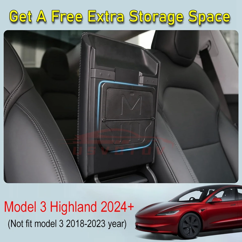 テスラモデル3用の隠しアームレスト収納ボックス,磁気センター