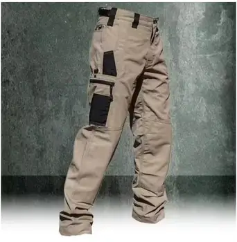 Pantaloni cargo da uomo Pantaloni da lavoro multitasche Pantaloni tattici casual Capispalla maschile Pantaloni dritti resistenti all'usura autunno inverno 1