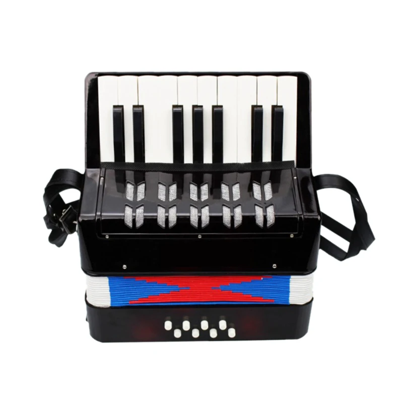 Kids Children Accordion 17-Key 8 Bass Mini Small Accordion Educational Musical Instrument for Beginner Birthday New Years Gift kids accordion toy