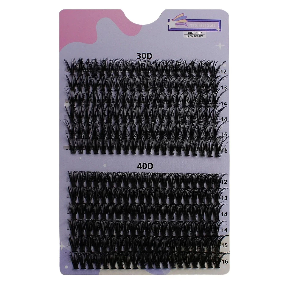 MJ 30/40D 12-16mm Mix D Curl Cluster Lashes Individual Lashes Lash Extensions Clusters Lashes Soft Natural False Eyelashes