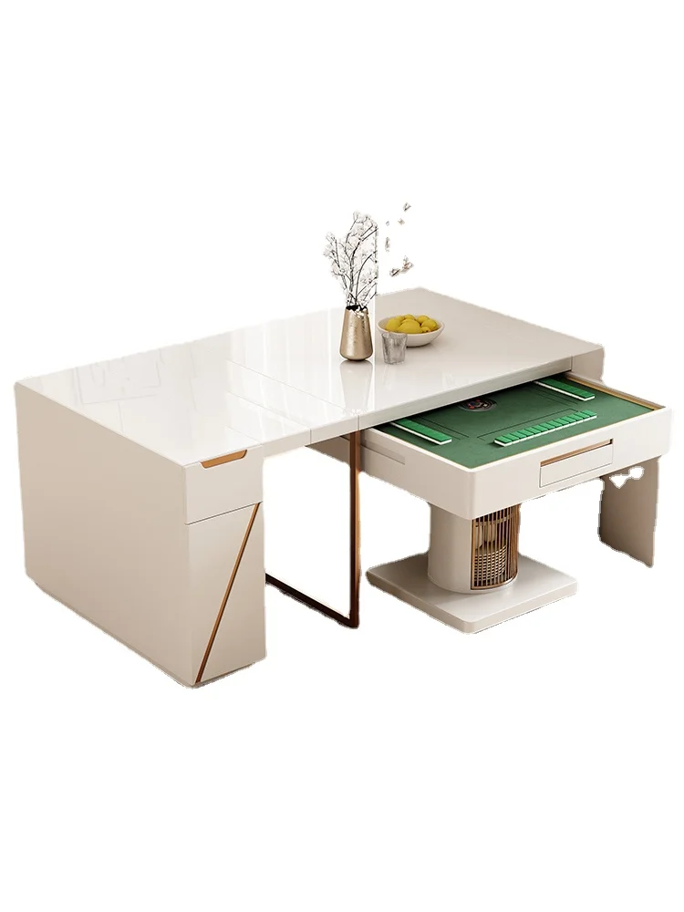 

Telescopic folding slate dining table mahjong table one dual-purpose luxury modern minimalist restaurant