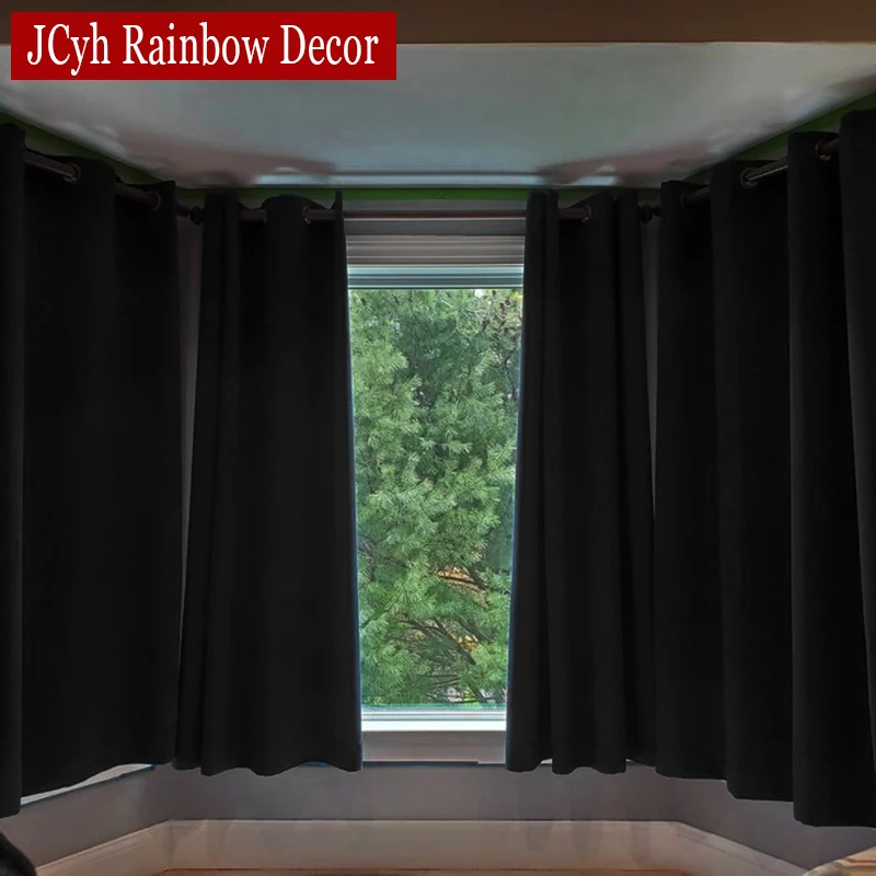 Modern Blackout Short Curtains for Living Room Bedroom Blinds Curtain for Kitchen Window Treatments Opaque Ready-made Drapes - Image 4