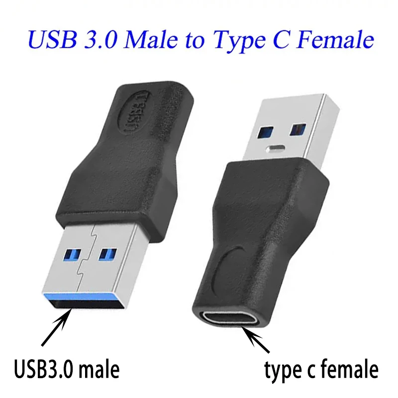 1 stücke USB 3,1 Typ C Buchse auf USB 3,0 Stecker Port Adapter typ-c USB-C zu USB 3,0 Typ-A Stecker Schwarz Farbe Adapter Konverter
