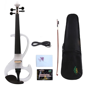 white red Yinfente Electric silent violin 4/4 Nice Tone Handmade Free Case Bow #EV6