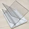 X-shaped foldable double layer drainage rack, kitchen countertop, water tray, kitchen dishes, chopsticks storage rack 1