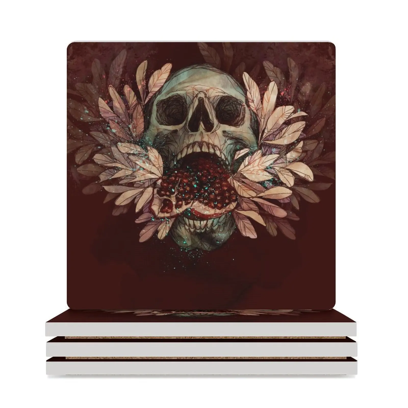 

Persephone's Garden Ceramic Coasters (Square) cute cup household utensils kitchen christmas Coasters