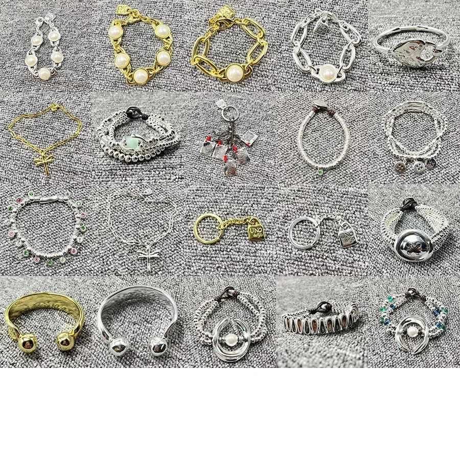 

Браслет с бусинами и шармами, посеребренные бусины 2022 пробы, 925