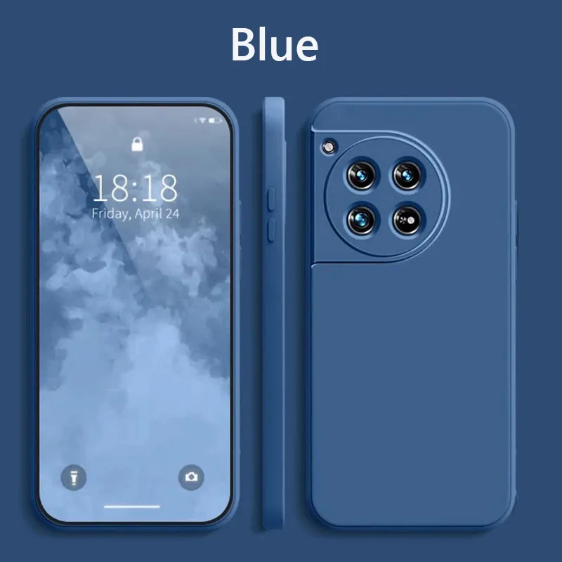 For OnePlus 12 Case ShockProof Liquid Silicone Soft Cover On For One Plus 12 OnePlus12 5G Phone Case Coque Fundas 6